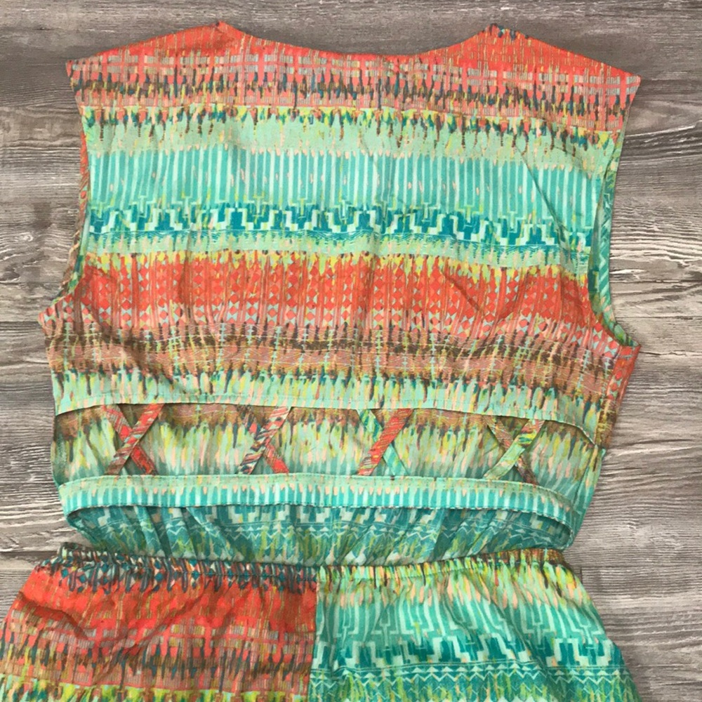 Aztec dress size small with back cutout high low - Picture 3 of 3